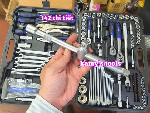 142 chi tiết bộ dụng cụ công cụ đồ nghề bộ tuýp đa năng 3 hệ 1/4 3/8 1/2 inch Yofe