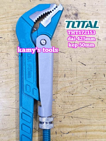 Mỏ lết răng kiểu thụy điển 45 độ 1.5 inch Total THT172153 dài 17 inch 425mm kẹp tối đa 55mm