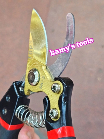 Kéo cắt cành cây trợ lực thép SK-5 lưỡi vàng dài 215mm