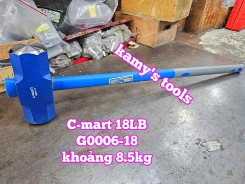 Búa tạ thép đầu lục giác cán cao su C-mart 18LB G0006-18 dài khoảng 900mm