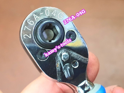 Cần siết tự động 1/4 inch 2 đầu vặn vít vặn tuýp 72 răng Kingtony 276A-04G dài 111mm