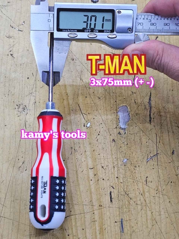 Tua vít 2 đầu bake dẹp T-MAN 3mm dài 75mm 3x75mm TMAN-6612-3B75