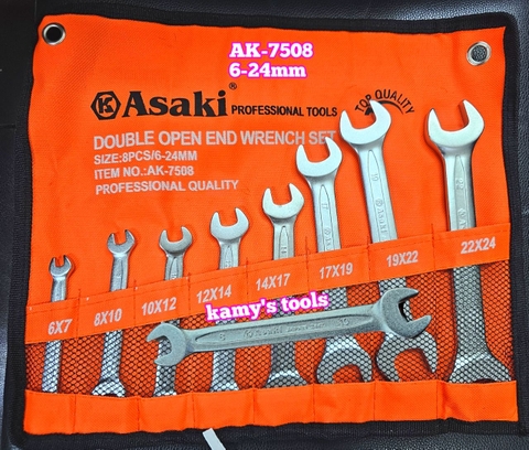 Bộ cờ lê 2 đầu miệng 6mm-24mm Asaki AK-7508