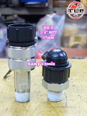 Bộ đầu khớp nối nhanh thủy lực TLP HH-II 3/8 inch NPT ren ngoài 17mm