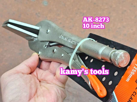Kìm bấm chết hàn mỏ vịt dẹp Asaki 10 inch AK-8273 miệng rộng 100mm