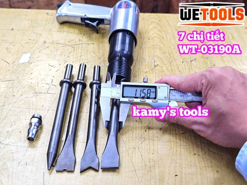 Máy đục hơi bê tông khí nén 7 chi tiết 190mm Wetools WT-03190A