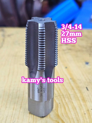 Taro ống rắc co 27mm răng côn HSS Shanghai Z3/4-14