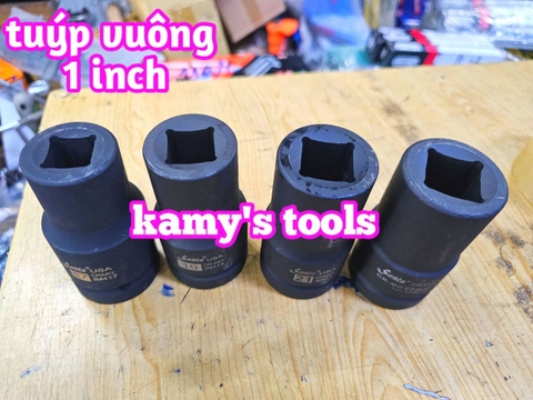 Đầu tuýp đầu khẩu VUÔNG 1 inch dài 90mm Santa thép Cr-mo 17mm 19mm 21mm 22mm