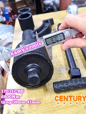 Bộ dụng cụ quay lốp tăng lực mở tắc kê bánh xe tải 1 inch 6800Nm Century 170317-BS