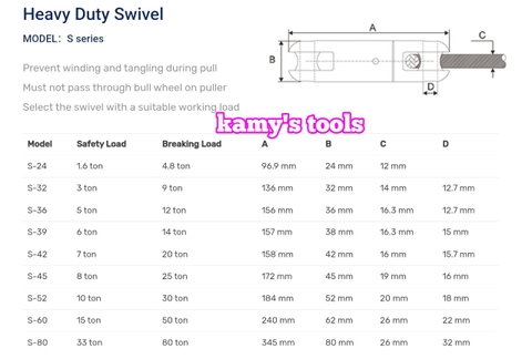 Khớp xoay con lắc chống xoắn cáp Haru Pat Ngk 32mm S-32 3 tấn - 9 tấn chính hãng