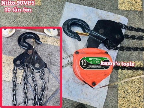 Pa lăng xích kéo tay Nitto 10 tấn 5m (5 mét) model 90VP5 cao cấp