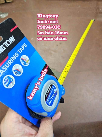 Thước cuộn thép 3m bản 16mm Kingtony model 79094-03C tự động khóa 2 hệ