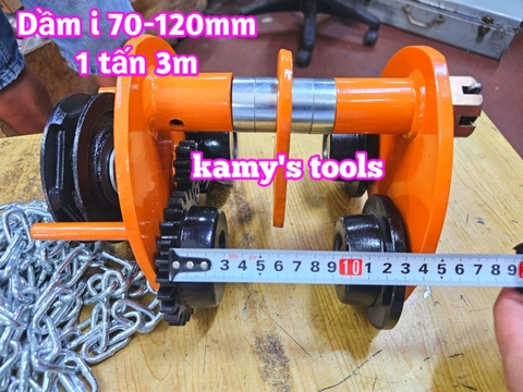 1 tấn 3m Rùa kéo pa lăng Nitto chạy dầm I 70mm-120mm GCL-1
