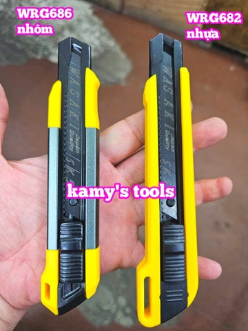Dao rọc giấy dao rọc cáp lưỡi thép SK-5 bản 18mm dài 163mm Wasaki WRG682 và WR686
