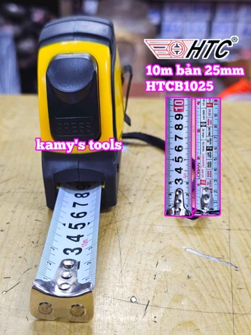 Thước cuộn thước rút thước kéo 10m 10 mét bản 25mm HTC HiLock-25 model HTCB1025 tự động khóa