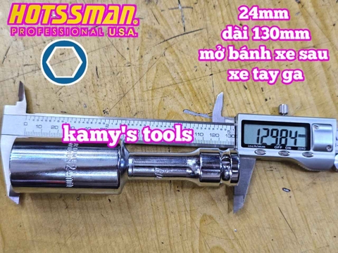 Tuýp tháo mở ốc bánh xe sau xe tay ga 24mm dài 130mm Hotssman HSM-221324