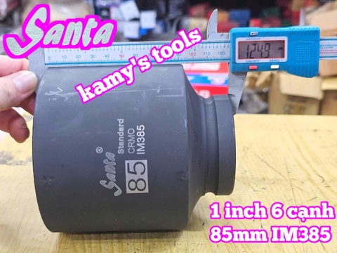 Đầu tuýp khẩu 1 inch Santa 6 cạnh thép Cr-Mo 85mm IM385
