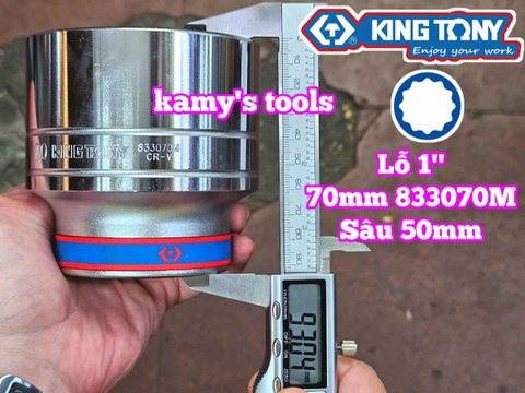 Đầu tuýp 1 inch trắng 55mm 60mm 65mm 70mm 75mm 80mm Kingtony 833055M 833060M 833065M 833070M 833075M 833080M