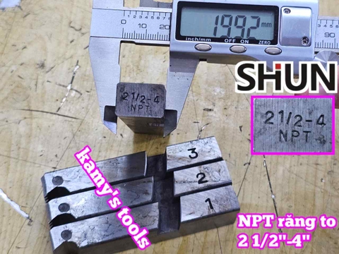 Dao tiện ren ống sắt tráng kẽm Long Shun NPT REN TO 2 1/2-4 inch (76mm-114mm)