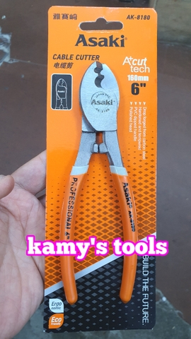 Kìm cắt cáp điện 2 lưỡi 6 inch 150mm Asaki model AK-8180