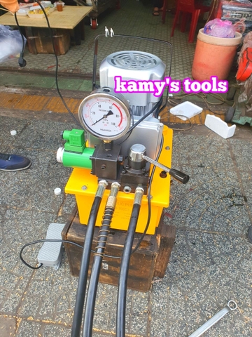Bơm điện thủy lực HHB-700D3 hoạt động 3 đường ống dầu bơm đạp chân và van gạt
