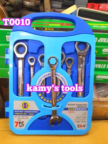 Bộ 7 cờ lê vòng miệng tự động C-mart model T0010 8mm 10mm 12mm 13mm 14mm 17mm 19mm