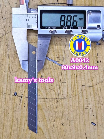 Lưỡi dao rọc giấy nhỏ 9mm C-mart A0042 80x9x0.4mm (10 lưỡi/hộp)