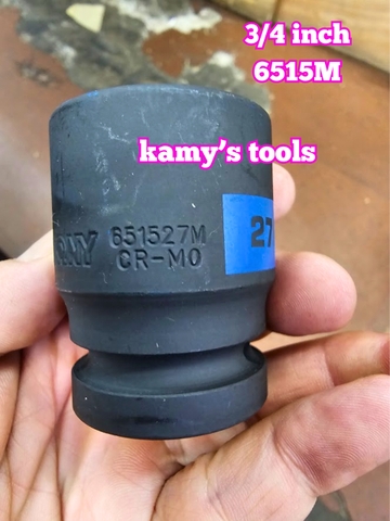 Tuýp 3/4 inch đen ngắn lục giác kingtony dài 50mm 22mm 23mm 24mm 25mm 26mm 651522M 651523M 651524M 651525M 651526M