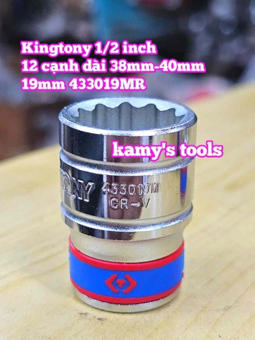 Đầu tuýp 1/2 inch Kingtony 12 cạnh 18mm 19mm 20mm 21mm 22mm 23mm 433018MR 433019MR 433020MR 433021MR 433022MR 433023MR