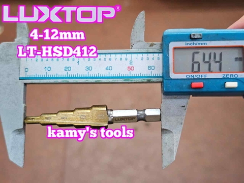 Mũi khoan tháp chuôi lục giác 4-12mm Luxtop LT-HSD412