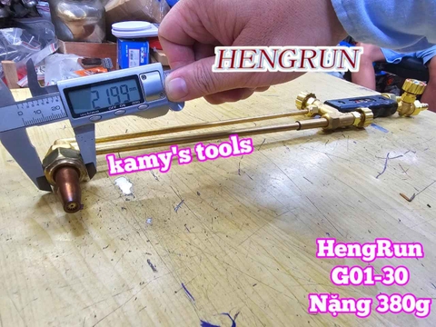 Tay cắt hơi oxy ga mỏ đèn cắt gió đá HengRun G01-30 nặng 380g dài 440mm