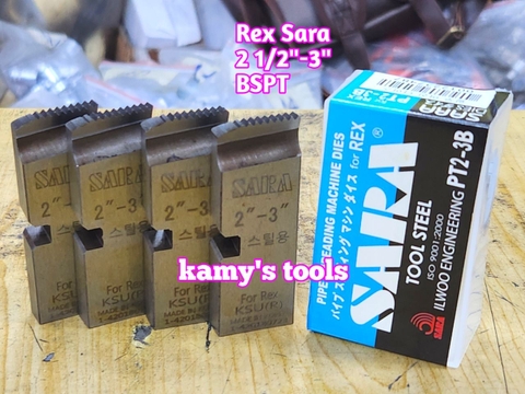 Dao tiện ren ống sắt tráng kẽm Rex hiệu Sara 2 1/2-3 inch ren ống 76-90mm hệ ren thông dụng BSPT
