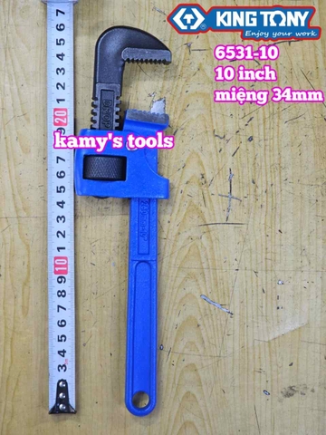 Mỏ lết răng Kingtony 10 inch 250mm 6531-10 mở miệng 34mm