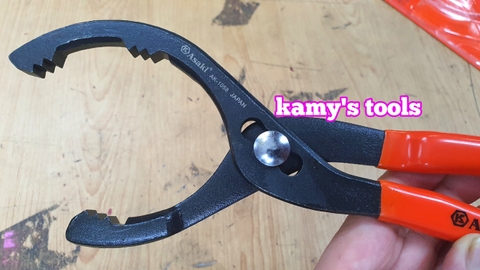 Kìm mở lọc nhớt Asaki AK-1058 dài 300mm mở 63-116mm