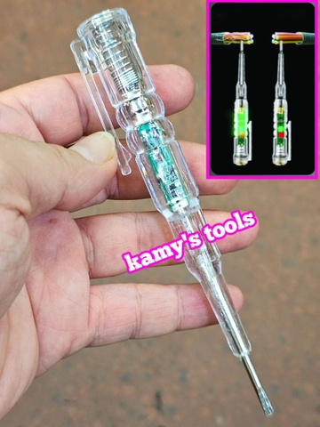 Bút thử điện cảm ứng đa năng, công tắc đèn 2 màu kiểm tra thông mạch dài 140mm
