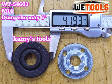 Ốc hãm máy mài bộ tán mài mặt bích kẹp đĩa cắt lưỡi đá mài M14 cho máy mài góc 150mm Wetools WT-54603
