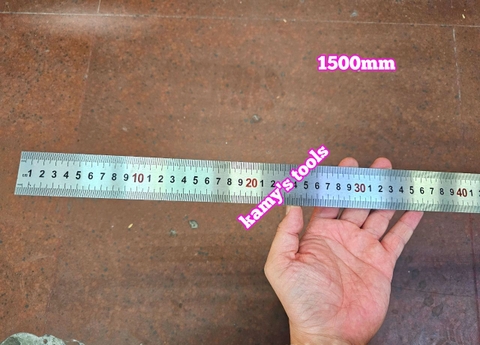 Thước lá inox 1.5m (1.5 mét) 1500m 150cm bản 37.5mm hệ inch và mét Berrylion model 070701150
