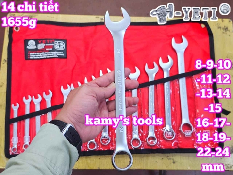 Bộ cờ lê vòng miệng Yeti đầu búa 14 chi tiết 8-24mm YETI-32214A