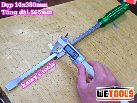 Tua vít đóng đầu dẹp 14mm dài 380mm 14x380mm Wetools WT-521438A