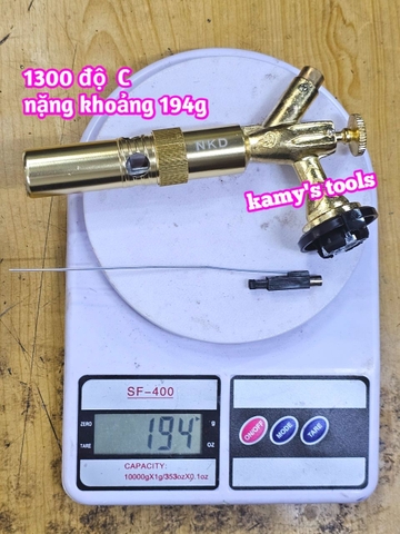 Đèn khò ga bằng đồng nguyên khối cao cấp có núm điều chỉnh nhiệt độ 1300 độ C loại nhỏ và loại lớn kamytools
