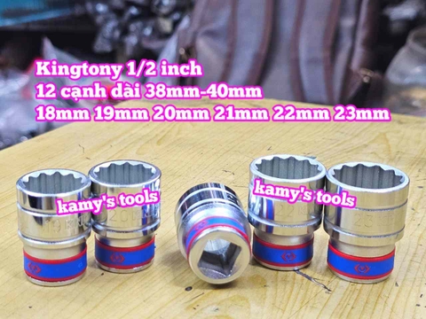Đầu tuýp 1/2 inch Kingtony 12 cạnh 18mm 19mm 20mm 21mm 22mm 23mm 433018MR 433019MR 433020MR 433021MR 433022MR 433023MR