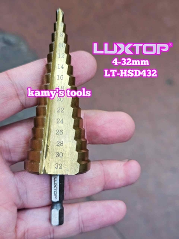Mũi khoan tháp chuôi lục giác 4-32mm Luxtop LT-HSD432