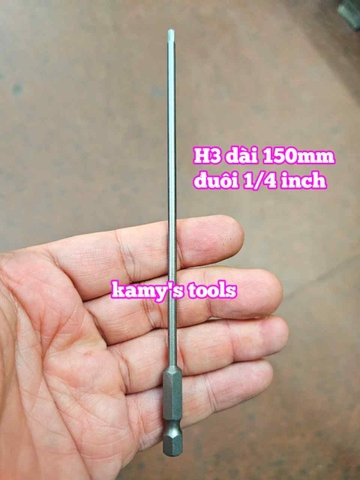 Mũi bắn siết vít lục giác 6 cạnh đuôi lục giác 1/4 inch dài 150mm thép S2 H1.5 H2 H2.5 H3 H4 H5 H6