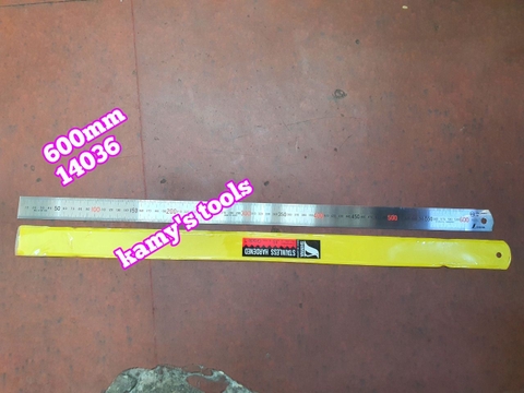 Thước lá Shinwa inox 0-600mm model 14036, thước lá 60cm