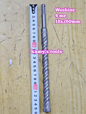 Mũi khoan bê tông chuôi gài SDS-PLUS 4 me Weshine 18mm 18x260mm WS-341826