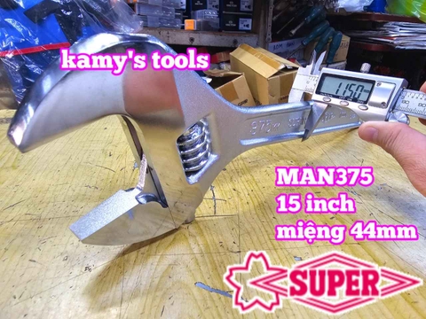 Mỏ lết miệng 15 inch 375mm Supertool model MAN375 mở miệng 44mm
