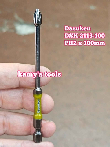 Đầu mũi bắn vít bake PH2 dài 100mm Dasuken DSK 2113-100 (bán lẻ 1 cây)