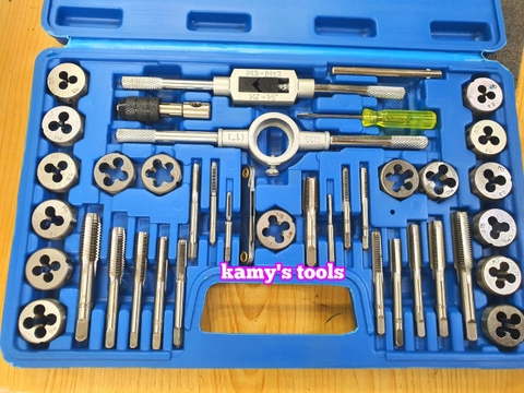 Bộ taro bàn ren 40 chi tiết ta rô ren hợp kim thép siêu cứng và bền hơn hộp nhựa mica