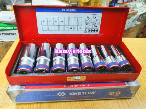 Bộ tuýp bộ khẩu dài 1/2 lục giác hoa thị 8 món Kingtony model 4308MR/4208MR