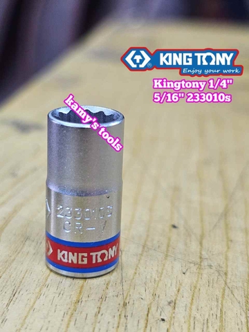 Đầu tuýp khẩu 5/16 inch (7.9mm) lỗ 1/4 inch Kingtony 233010S